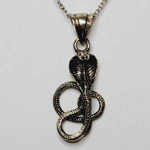 SOLD. 925 Cobra Snake Necklace. 16" Unisex.